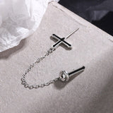 Sterling Silver Cross Chain Earrings