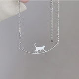 Sterling Silver Cute Cat Necklaces