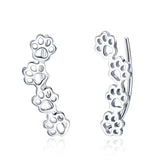 Sterling Silver Cute Paw Print Earrings