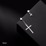 Sterling Silver Daimond Cross Earrings