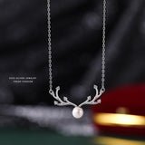 Sterling Silver Deer And Pearl Necklaces