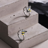 Sterling Silver Diamond-Encrusted Bee Earrings