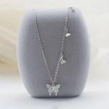 Sterling Silver Diamond Butterfly Necklaces