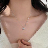 Sterling Silver Diamond Butterfly Necklaces