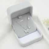 Sterling Silver Diamond Butterfly Necklaces