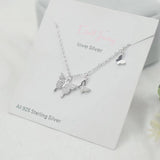 Sterling Silver Diamond Butterfly Necklaces