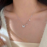 Sterling Silver Diamond Butterfly Necklaces