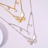 Sterling Silver Diamond Butterfly Necklaces