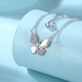 Sterling Silver Diamond Butterfly Necklaces