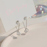 Sterling Silver Diamond Cube Earrings