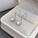 Sterling Silver Diamond Ear Hook Earrings