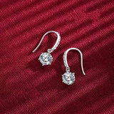 Sterling Silver Diamond Ear Hook Earrings