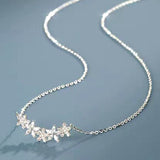 Sterling Silver Diamond Flower Necklaces