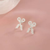 Sterling Silver Diamond Scissor Stud Earrings