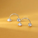 Sterling Silver Diamond Screw Earrings