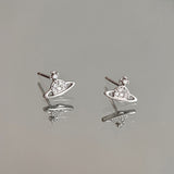 Sterling Silver Diamond Star Stud Earrings