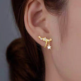 Sterling Silver Diamond Zircon Star Ear Clips