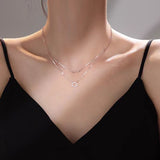 Sterling Silver Double-Layer Ring Necklaces