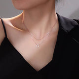 Sterling Silver Double-Layer Ring Necklaces