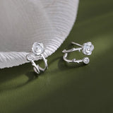 Sterling Silver Double-Layer camellia Studs