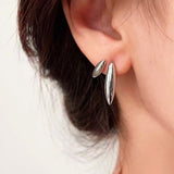 Sterling Silver Double-Layered Water Drop Stud Earrings