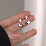 Sterling Silver Double Love Heart Earrings