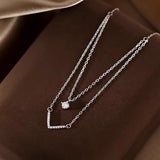 Sterling Silver Double V-Shaped Necklaces