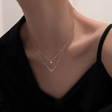 Sterling Silver Double V-Shaped Necklaces