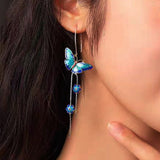 Sterling Silver Elegant Blue Butterfly Earrings