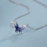 Sterling Silver Elegant Blue Butterfly Necklaces