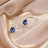 Sterling Silver Elegant Blue Heart Earrings