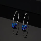 Sterling Silver Elegant Blue Heart Earrings