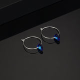 Sterling Silver Elegant Blue Heart Earrings