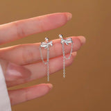 Sterling Silver Elegant Bow Earrings