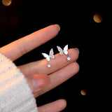 Sterling Silver Elegant Butterfly Stud Earrings