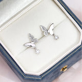 Sterling Silver Elegant Butterfly Stud Earrings