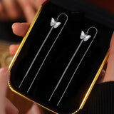 Sterling Silver Elegant Butterfly Threader Earrings