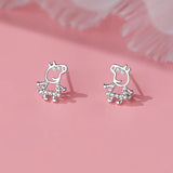 Sterling Silver Elegant Cartoon Peppa Pig Studs