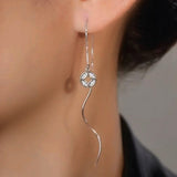 Sterling Silver Elegant Coin Threader Earrings