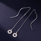 Sterling Silver Elegant Coin Threader Earrings