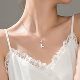 Sterling Silver Elegant Double Butterfly Necklaces