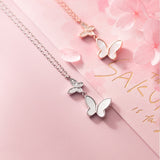 Sterling Silver Elegant Double Butterfly Necklaces