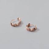 Sterling Silver Elegant Double Layer Wavy Hoop Earrings