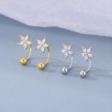 Sterling Silver Elegant Flower Screw Studs