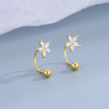 Sterling Silver Elegant Flower Screw Studs