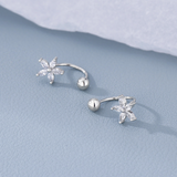 Sterling Silver Elegant Flower Screw Studs