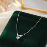 Sterling Silver Elegant Heart-Design Bow Necklaces