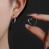 Sterling Silver Elegant Heart-Design Earrings