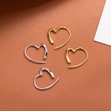 Sterling Silver Elegant Heart-Design Earrings