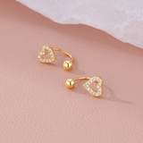 Sterling Silver Elegant Heart Screw Studs